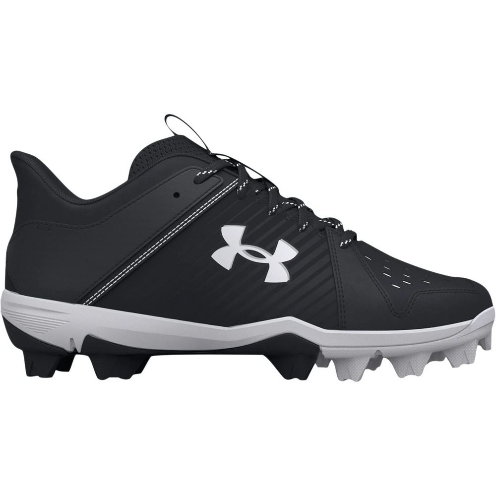 Under Armour Kids' Leadoff Low RM Jr. Baseball Cleats - Black/White, Size 11K